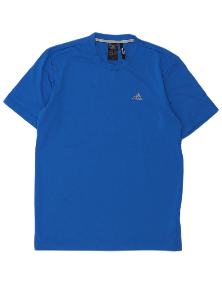 T-shirt Adidas Climalite da uomo piccola in poliestere blu