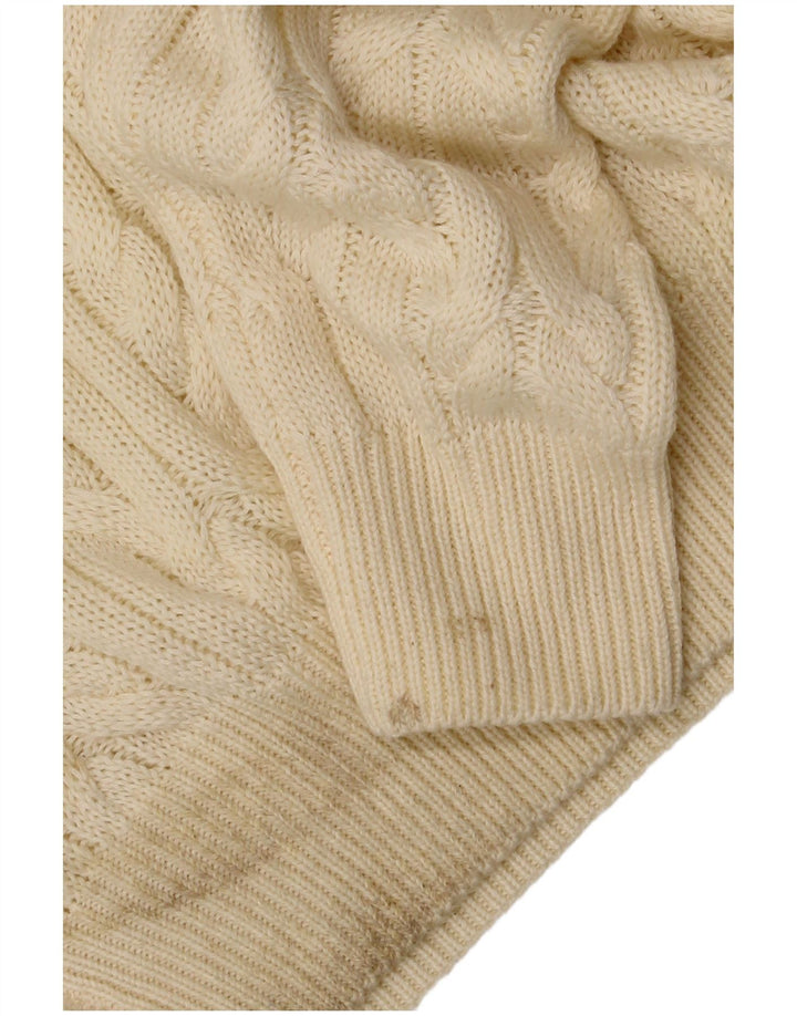 Maglione maglione girocollo da uomo Sonny Bono XL poliestere bianco sporco