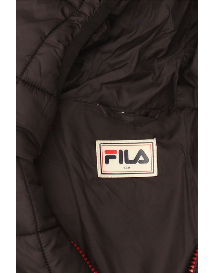 Giacca imbottita con cappuccio Fila da bambino 13-14 anni Nera