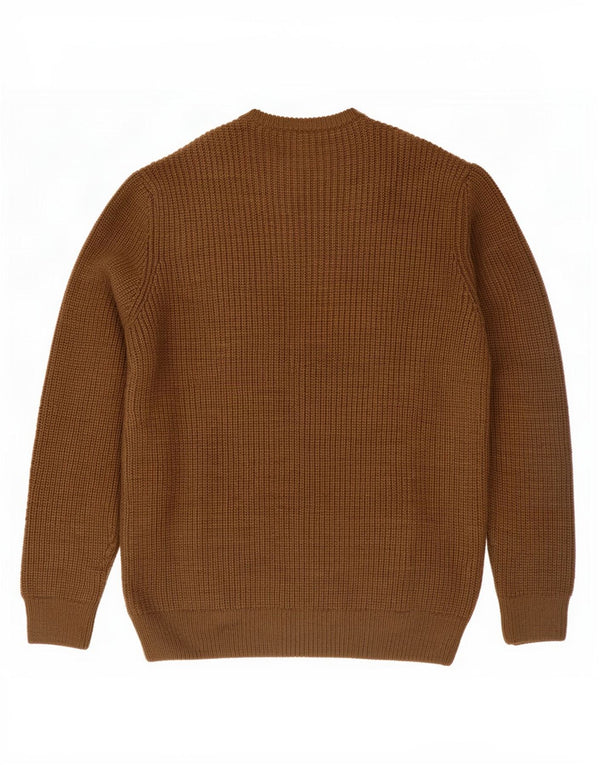 Maglione girocollo da uomo Zara XL in acrilico color block marrone