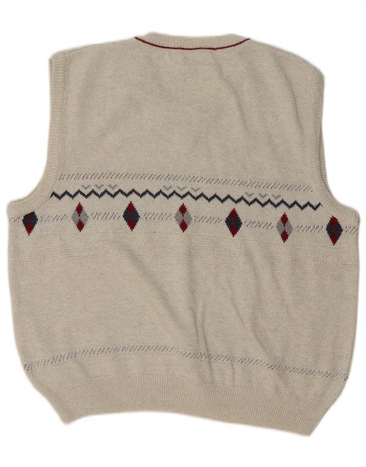 Canda Canotta da uomo Canotta grande Beige Argyle/Diamond Cotton