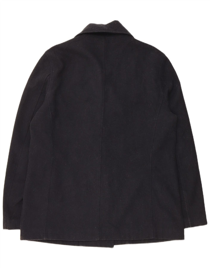Cappotto doppiopetto da uomo Marks & Spencer UK 38 Poliestere medio blu navy