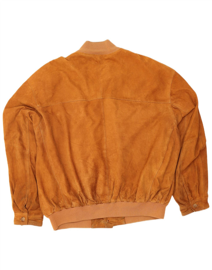 Giubbotto bomber in pelle scamosciata da uomo Kapraun UK 42 XL Marrone