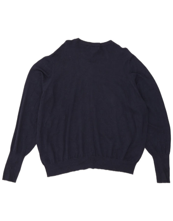 Maglione cardigan da donna Marks & Spencer UK 24 4XL viscosa blu navy
