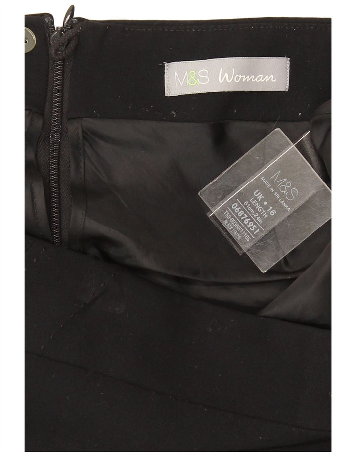 Gonna a tubino da donna Marks & Spencer UK 16 grande W36 poliestere nero