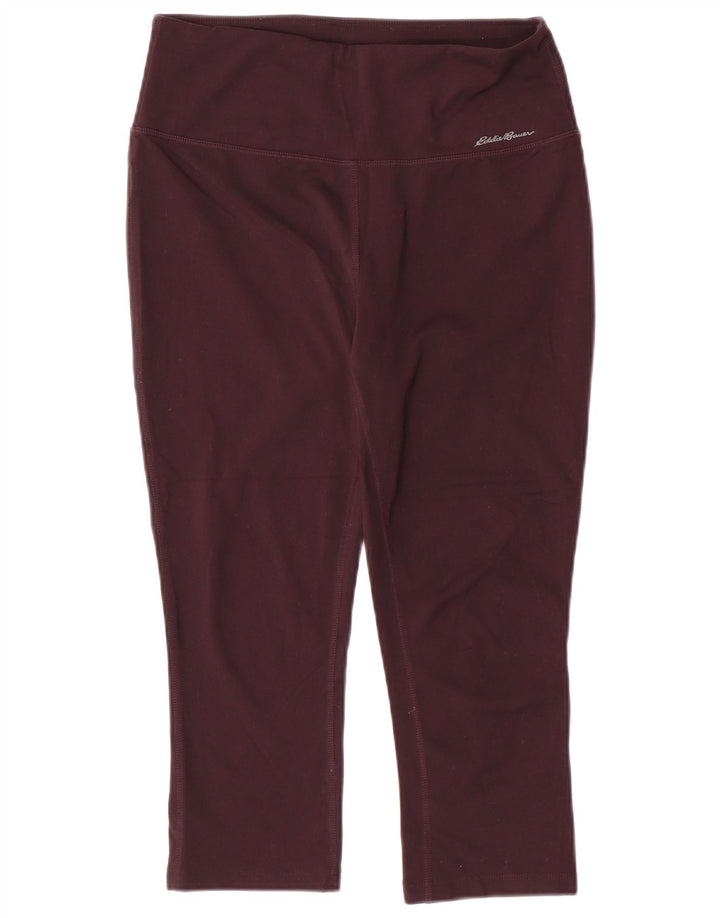 Leggings Capri da donna Eddie Bauer UK 12 Poliestere bordeaux medio
