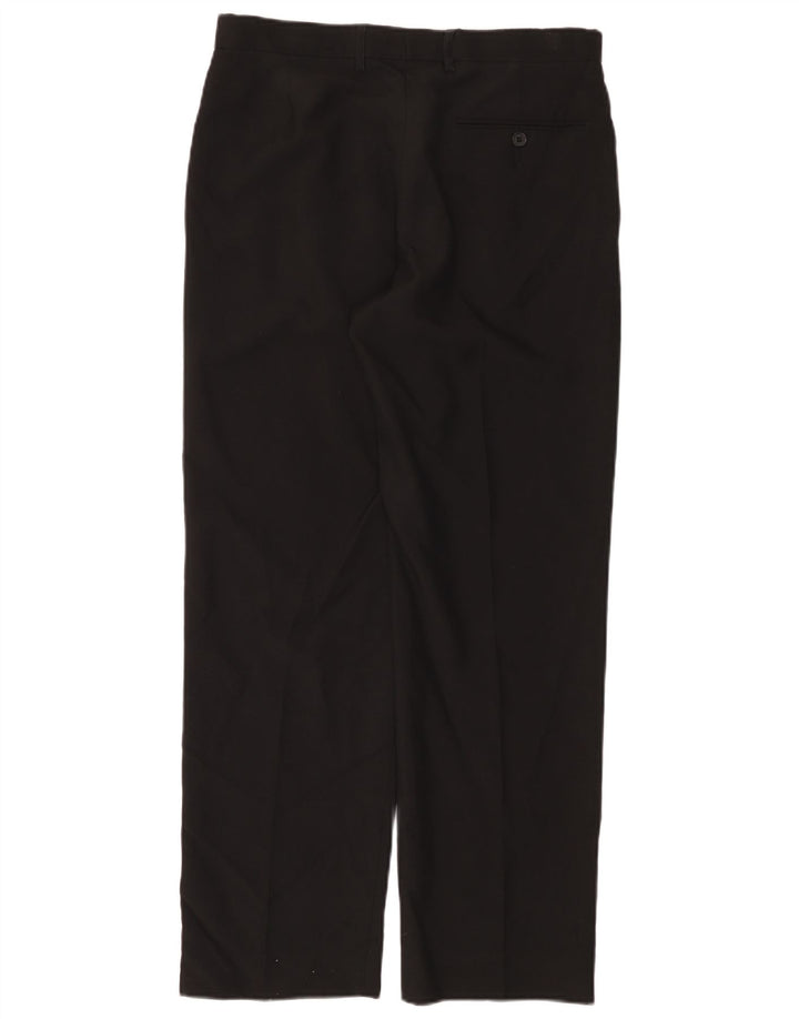 Pantaloni da abito dritti da uomo Marks & Spencer vestibilità regolare W32 L31 neri