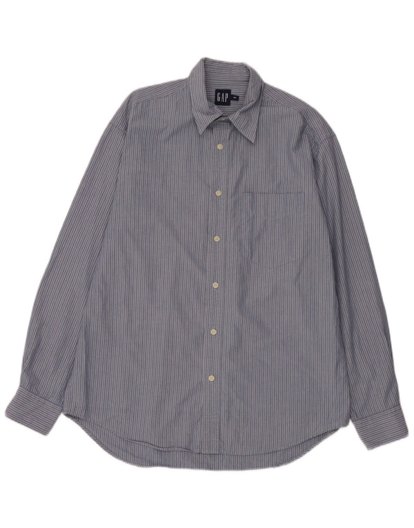 Camicia Gap da uomo ampia vestibilità piccola in cotone gessato blu