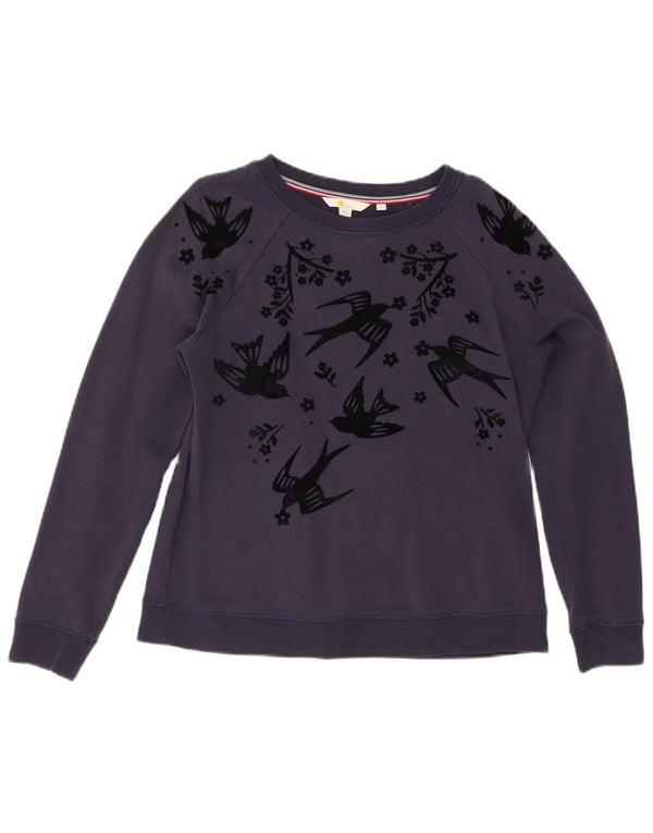 Felpa da donna con motivo astratto Boden, maglione UK 14 medio blu navy
