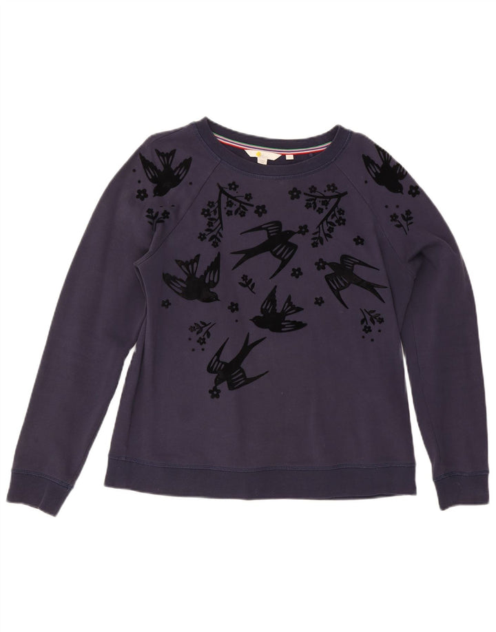 Felpa da donna con motivo astratto Boden, maglione UK 14 medio blu navy