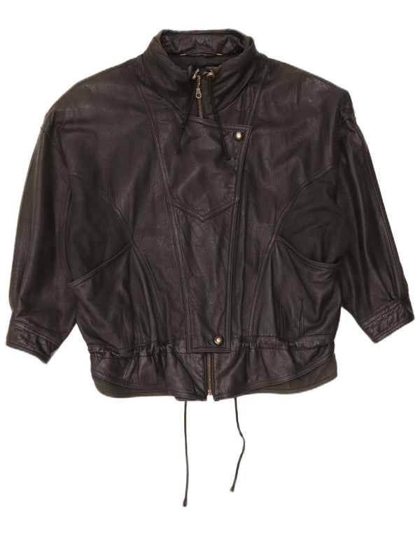 Nuova giacca in pelle oversize da donna Fast IT 44 media nera