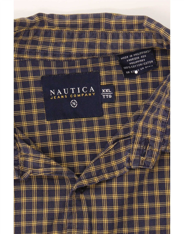 Camicia da uomo Nautica 2XL in cotone a quadri blu navy