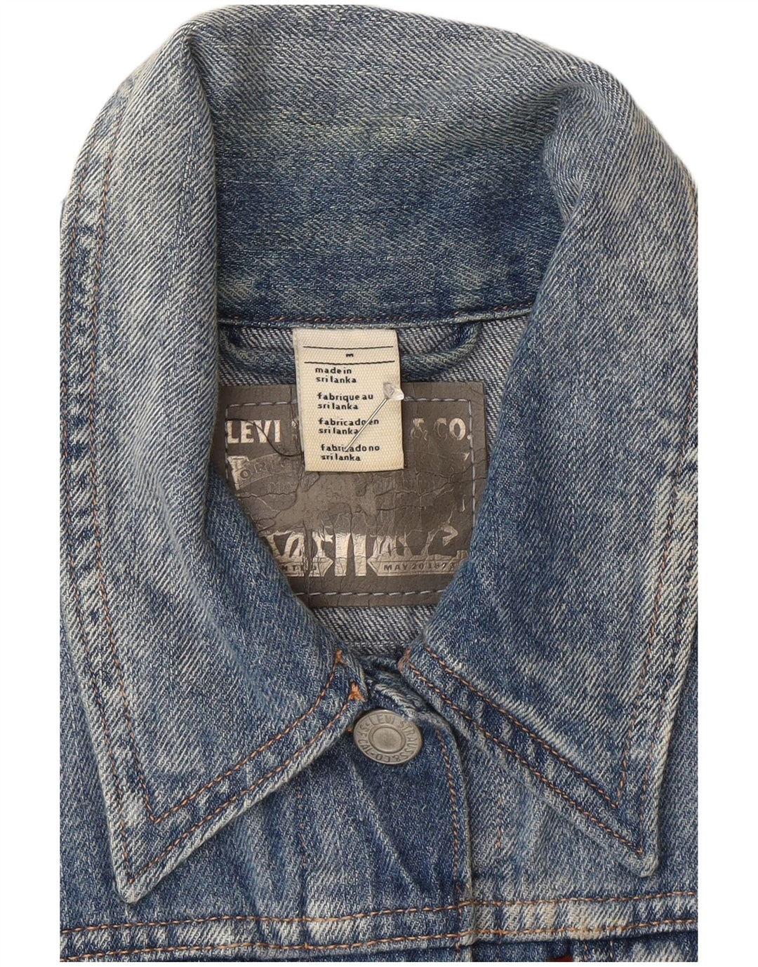Gilet in denim corto da donna Levi's UK 12 cotone blu medio