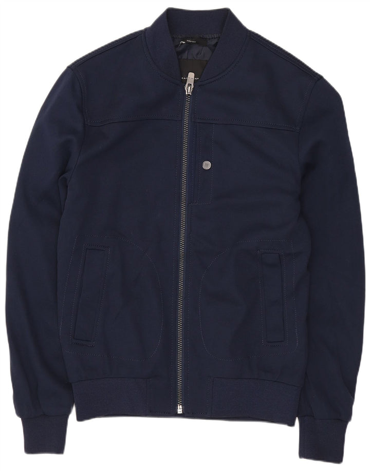 Giubbotto bomber da uomo Zara UK 36 piccolo poliestere blu navy