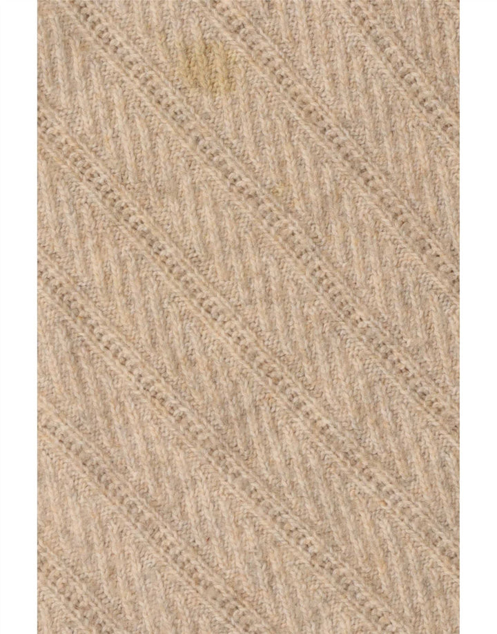 Maglione maglione girocollo da donna Marks & Spencer UK 16 grande poliestere beige