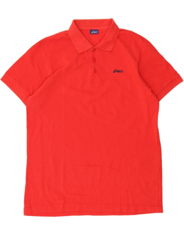 ASICS Mens Polo Shirt Medium Red Cotton Vintage Asics and Second-Hand Asics from Messina Hembry 