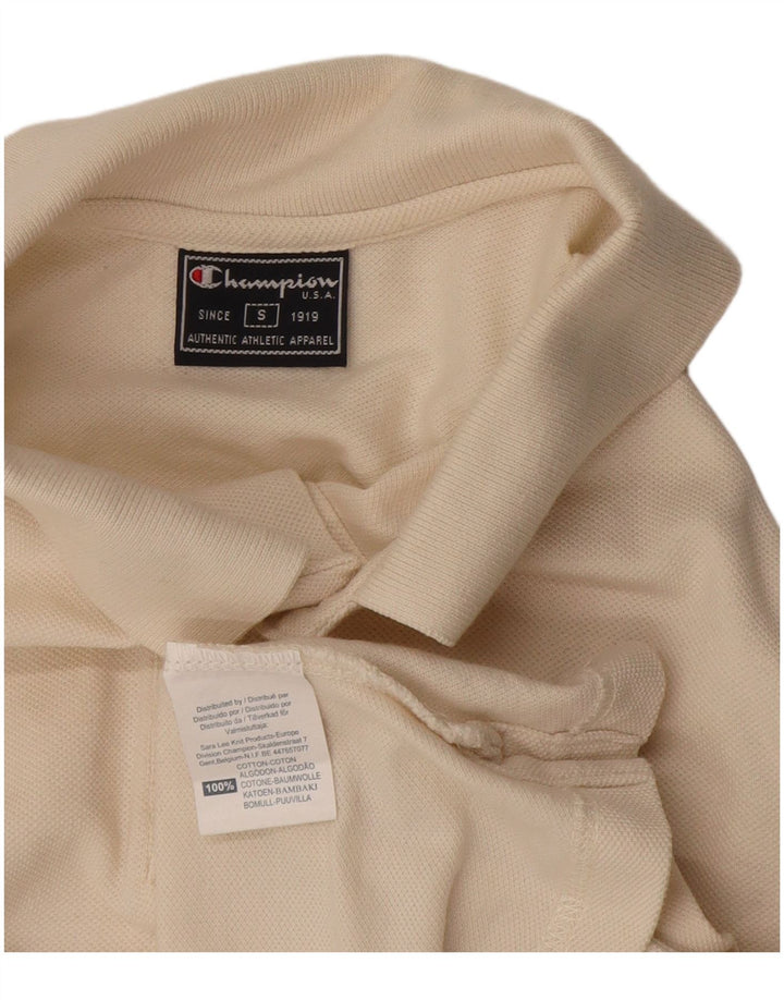Polo da uomo Champion piccola in cotone bianco sporco