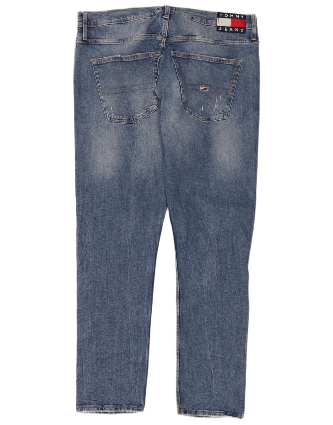 Jeans slim invecchiati da uomo Tommy Hilfiger W36 L32 cotone blu