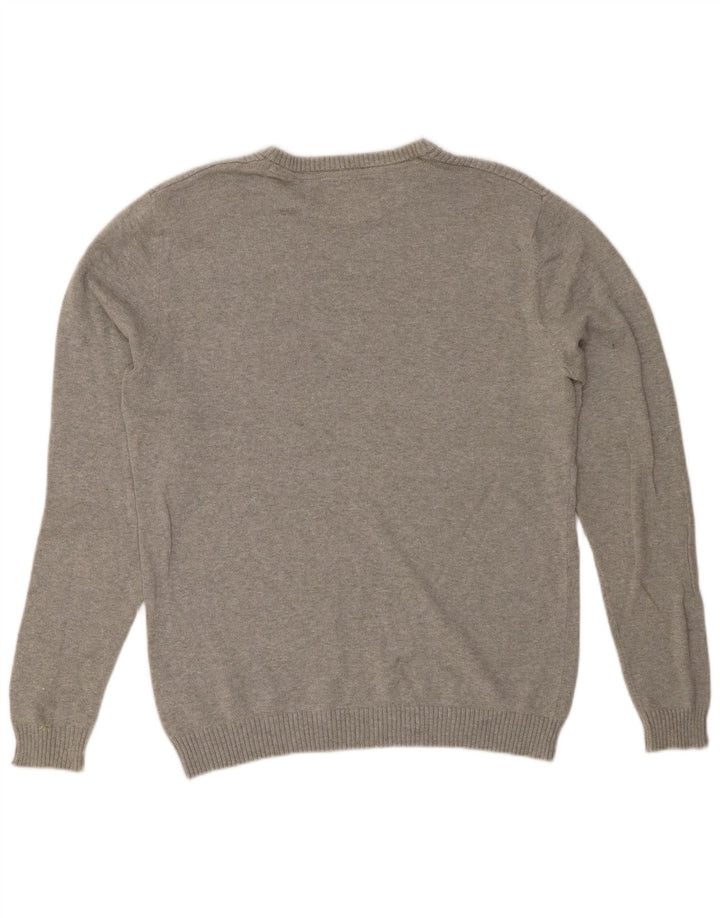 JACK & JONES Maglione maglione girocollo da uomo in cotone grigio medio