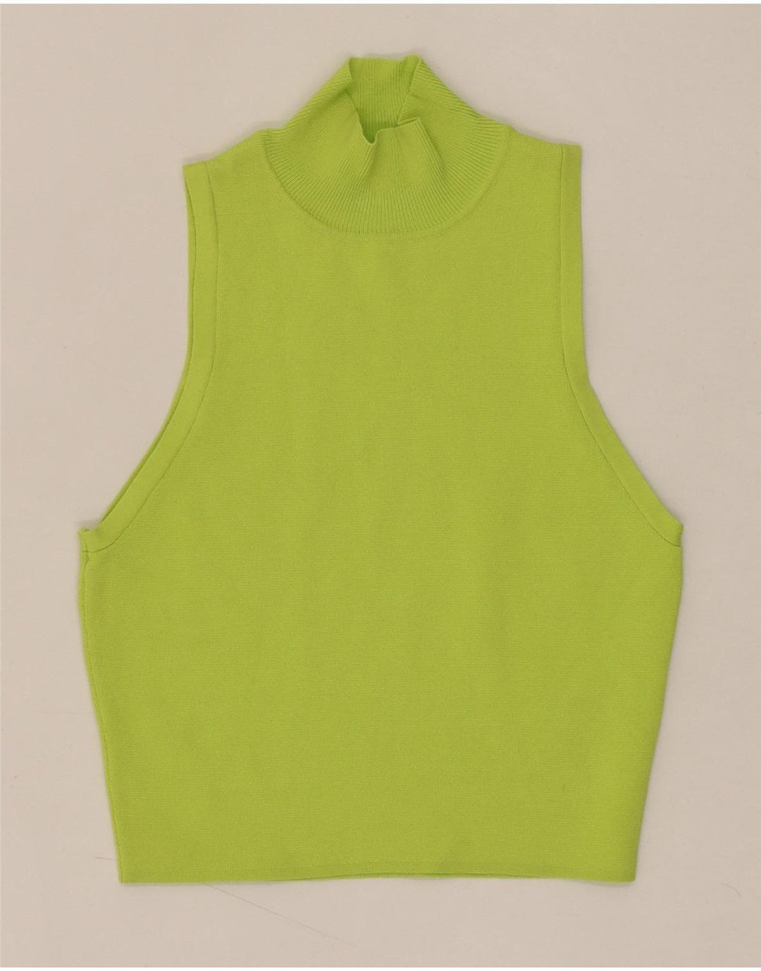 ZARA Womens Crop Vest Tank Top UK 12 Medium Green Viscose Vintage Zara and Second-Hand Zara from Messina Hembry 