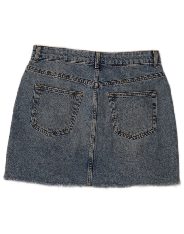 Topshop Womens Mini Denim Skirt UK 10 Small W28 Blue Cotton