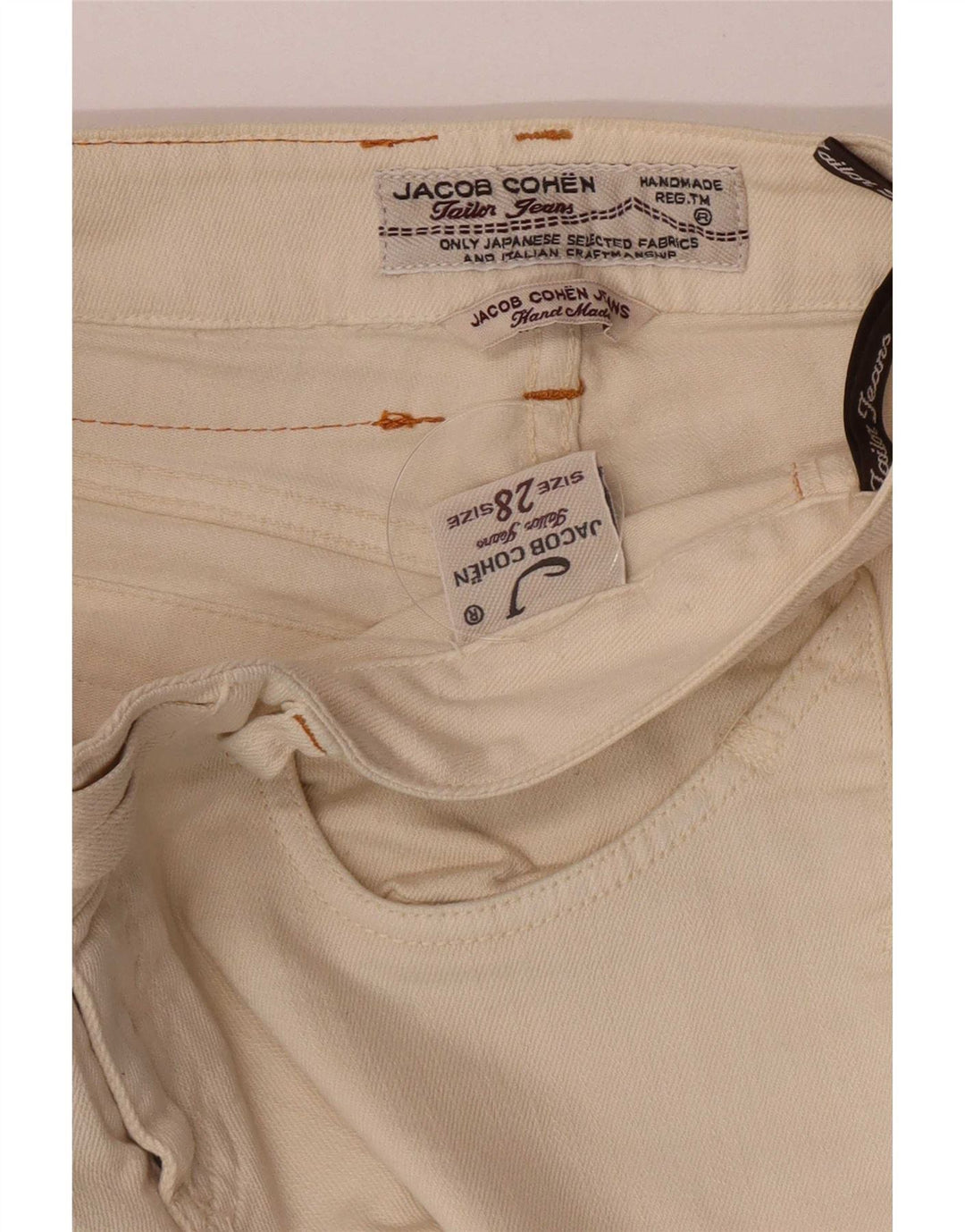 Jeans slim da donna Jacob Cohen W28 L30 cotone beige