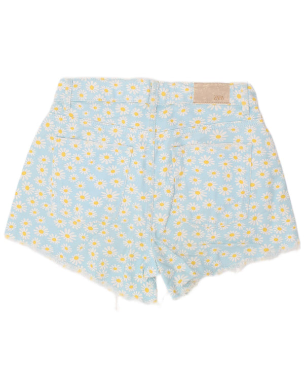 Pantaloncini di jeans per ragazze Zara 13-14 anni W28 Blu floreale