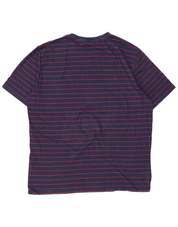 BROOKS BROTHERS T-shirt da uomo Top grande in cotone gessato blu navy