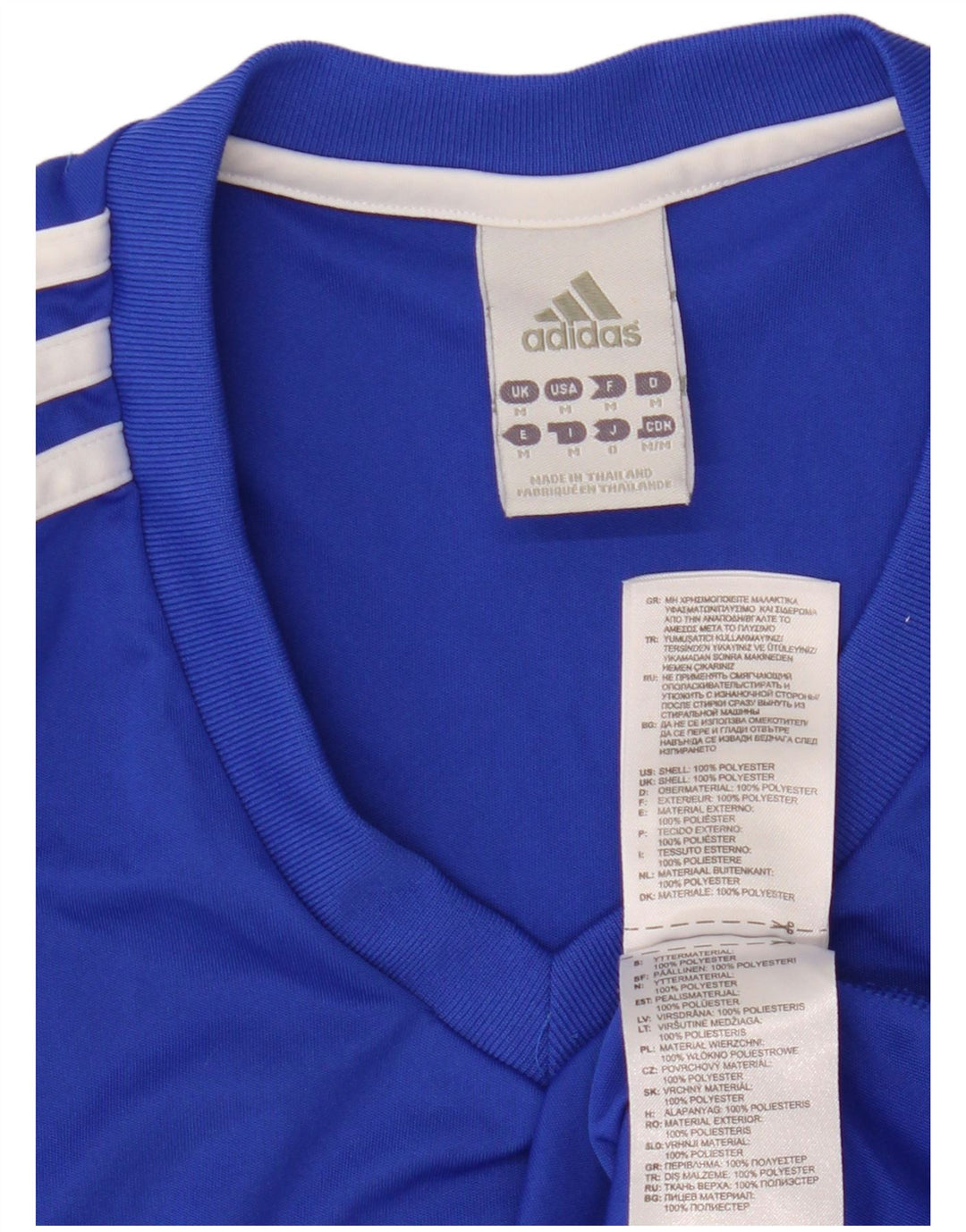 T-shirt Adidas Climalite da uomo Top in poliestere blu medio