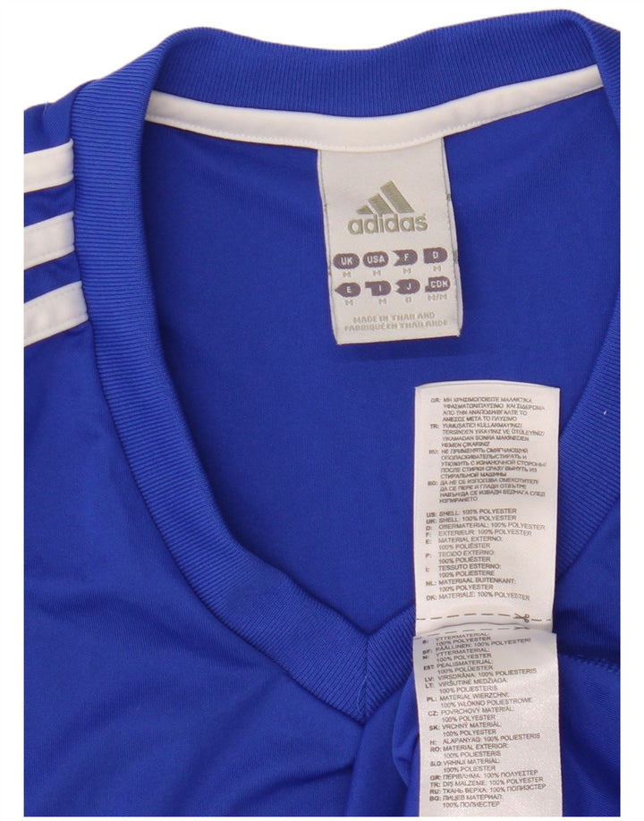 T-shirt Adidas Climalite da uomo Top in poliestere blu medio