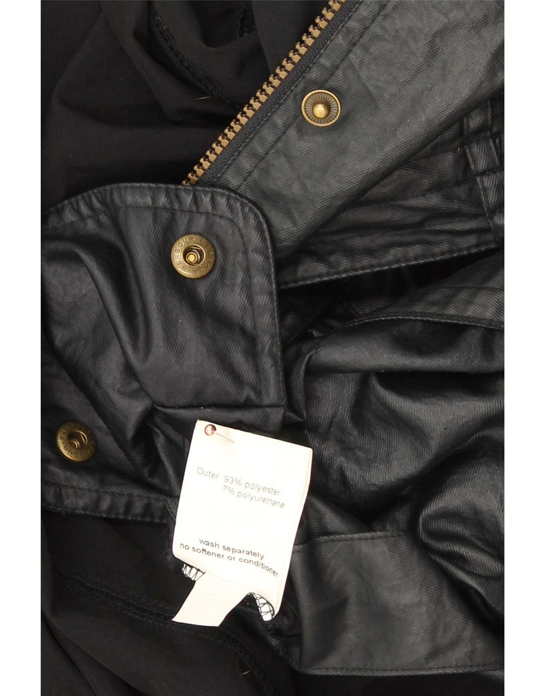 Giacca militare da donna in ecopelle Barbour UK 14 grande poliestere nero