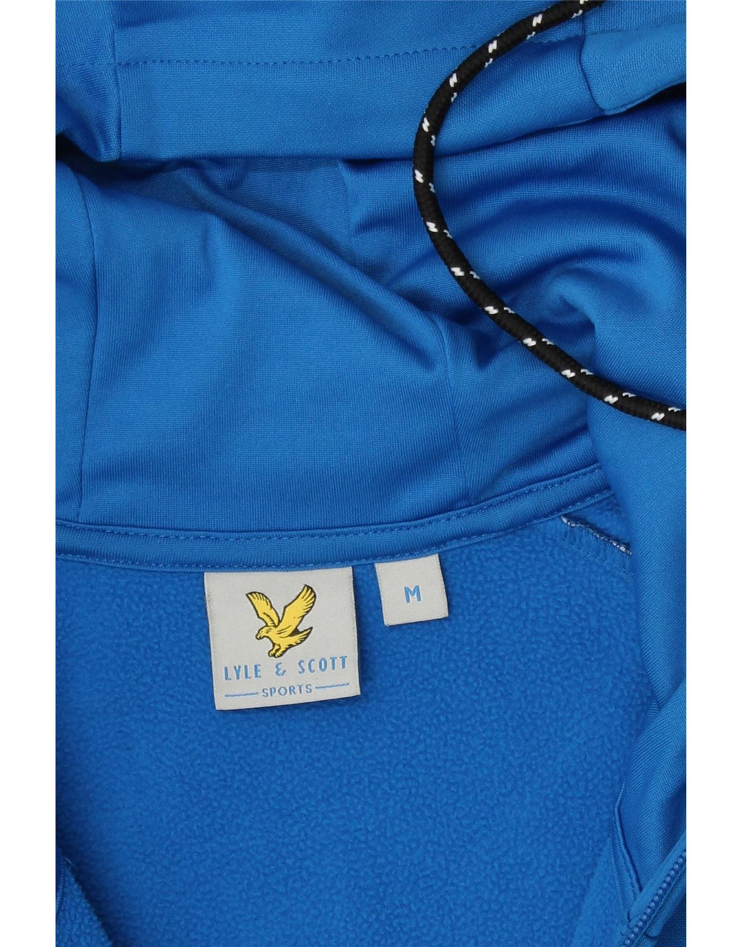 Felpa con cappuccio e zip da uomo Lyle & Scott in poliestere color block blu medio