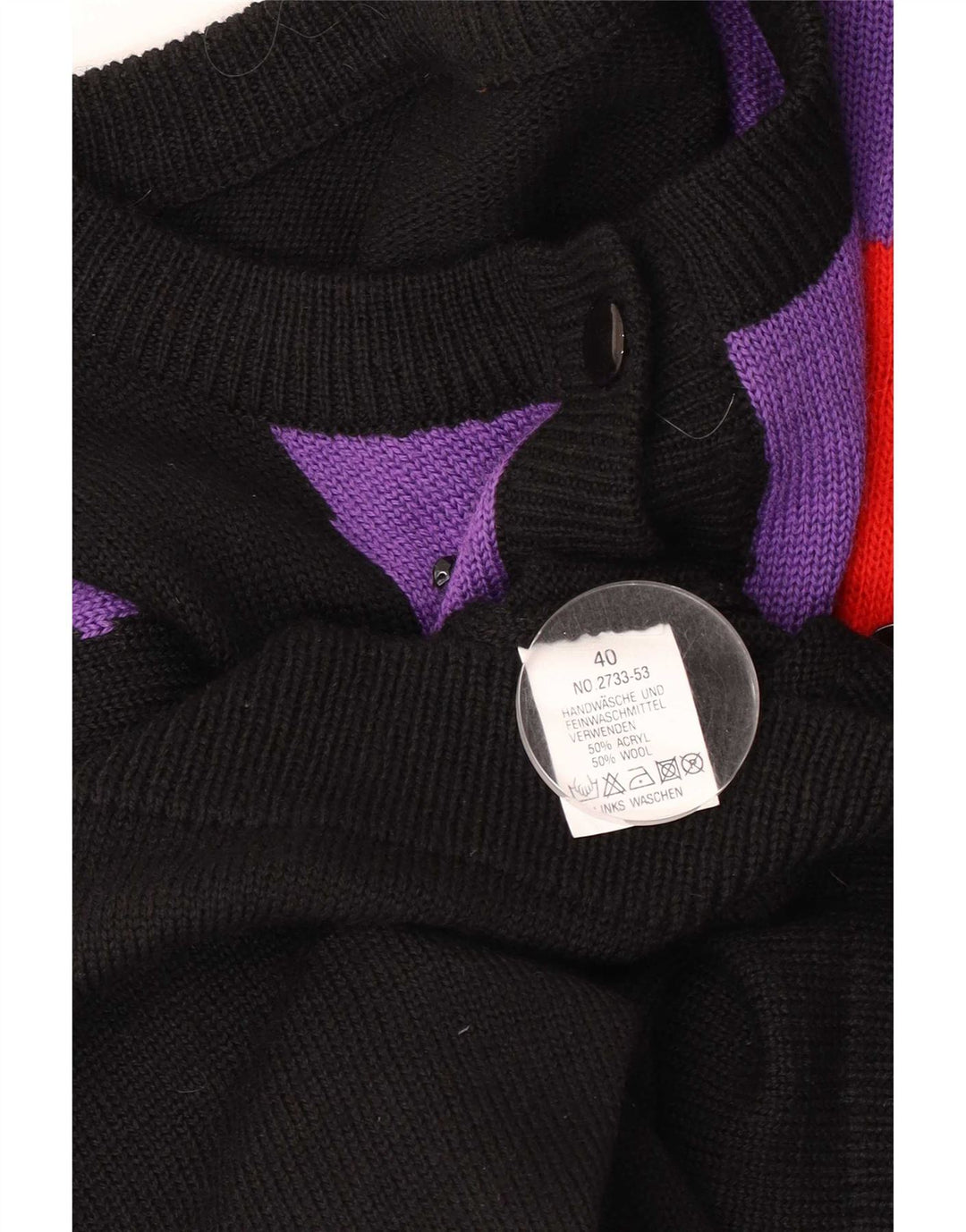 Maglione cardigan lungo da donna vintage EU 40 blocco colore nero medio