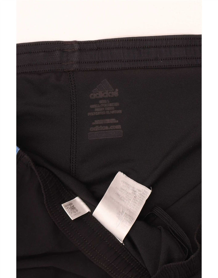 Pantaloncini sportivi Adidas da uomo grandi in poliestere color block nero