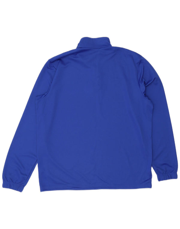 Adidas Donna Climalite Graphic Zip Collo Top Manica Lunga XL Blu Poliestere