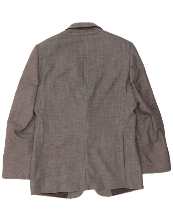 JAEGER Mens 2 Button Blazer Jacket UK 40 Large Grey Wool