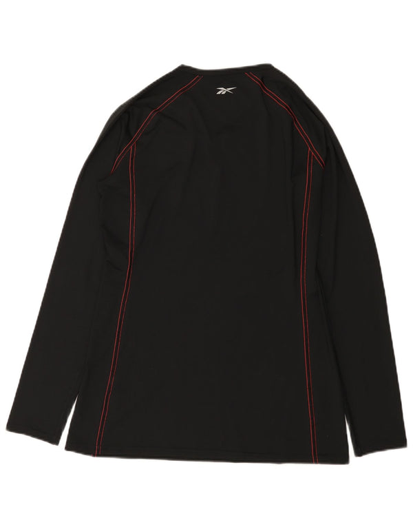 Reebok Womens Top Long Sleeve UK 12 Medium Black Polyester