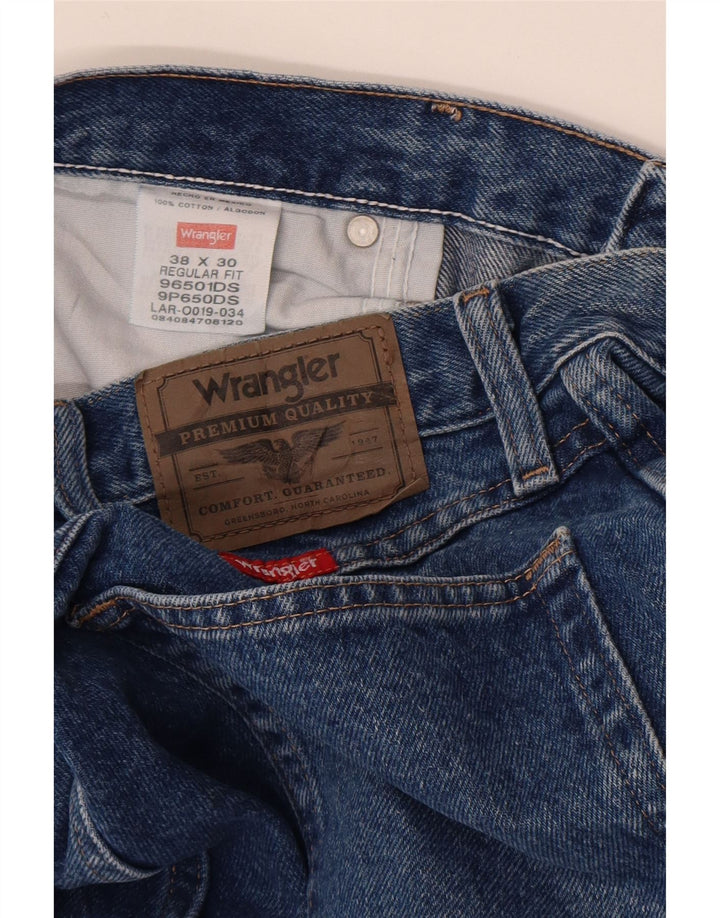 Jeans dritti da uomo Wrangler vestibilità regolare W38 L30 cotone blu
