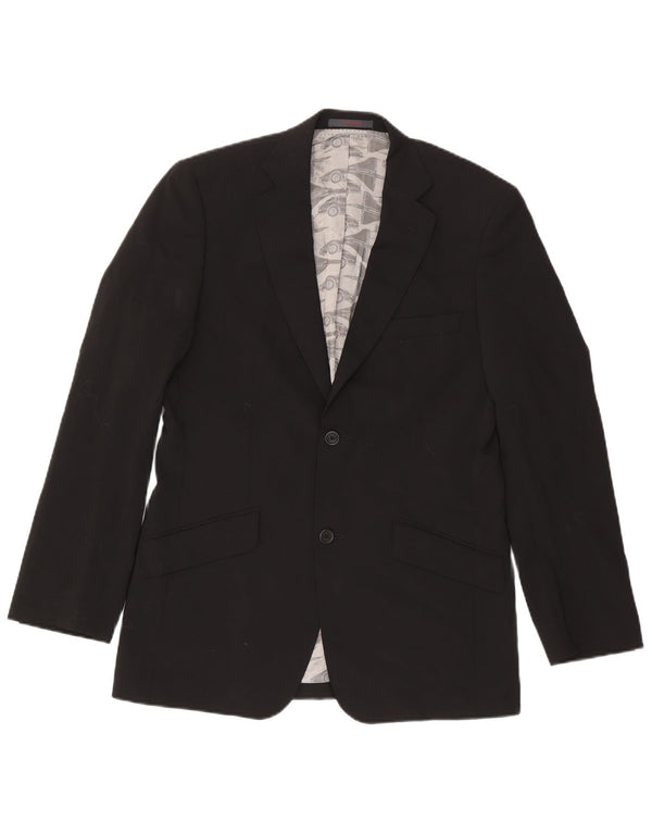 Giacca blazer da uomo a 2 bottoni Ted Baker UK 38 lana nera media