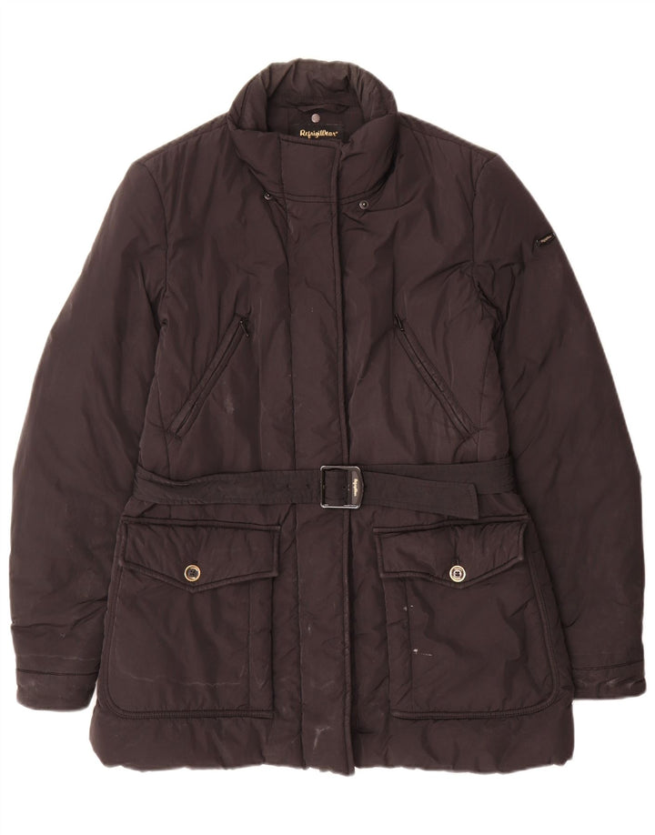 Cappotto imbottito da donna Refrigiwear UK 14 grande nero in poliammide