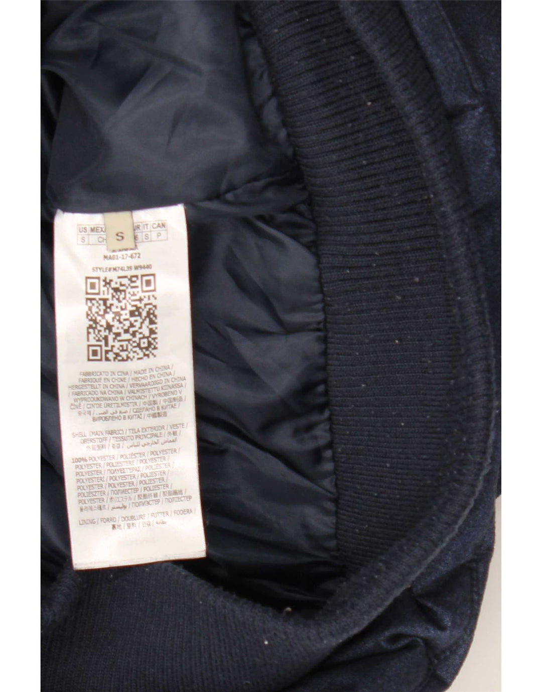 Guess Giacca imbottita con cappuccio da uomo UK 36 Small Poliestere blu navy