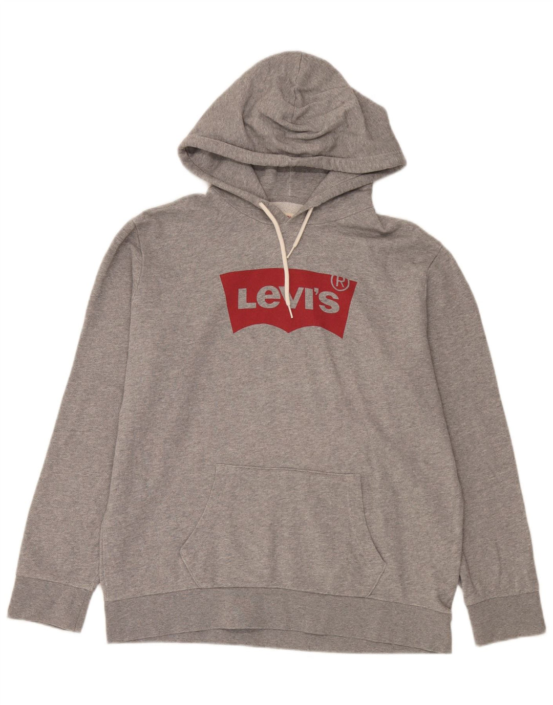 Maglione con cappuccio grafico da uomo Levi's Large in cotone grigio