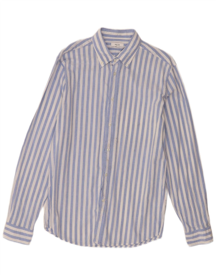 Camicia Uomo Reiss Cotone Righe Grandi Blu