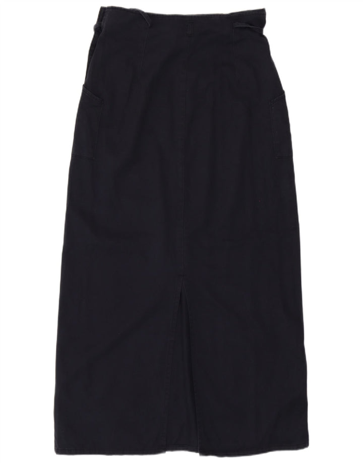 Gonna lunga da donna Benetton IT 42 media W28 blu navy in cotone