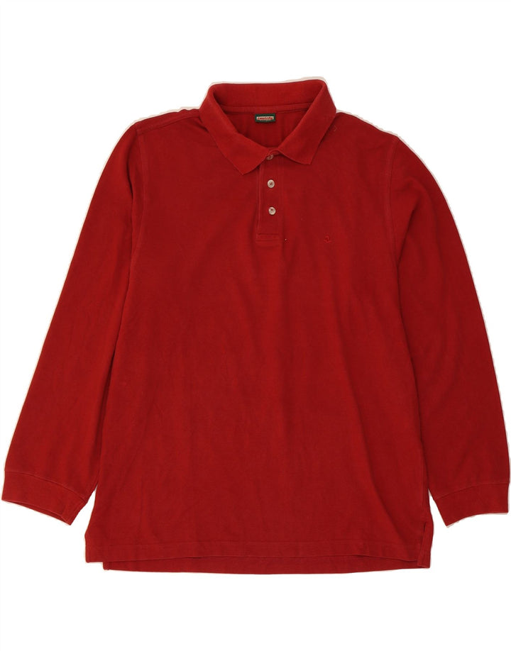 INVICTA Mens Long Sleeve Polo Shirt Large Red Cotton Vintage Invicta and Second-Hand Invicta from Messina Hembry 