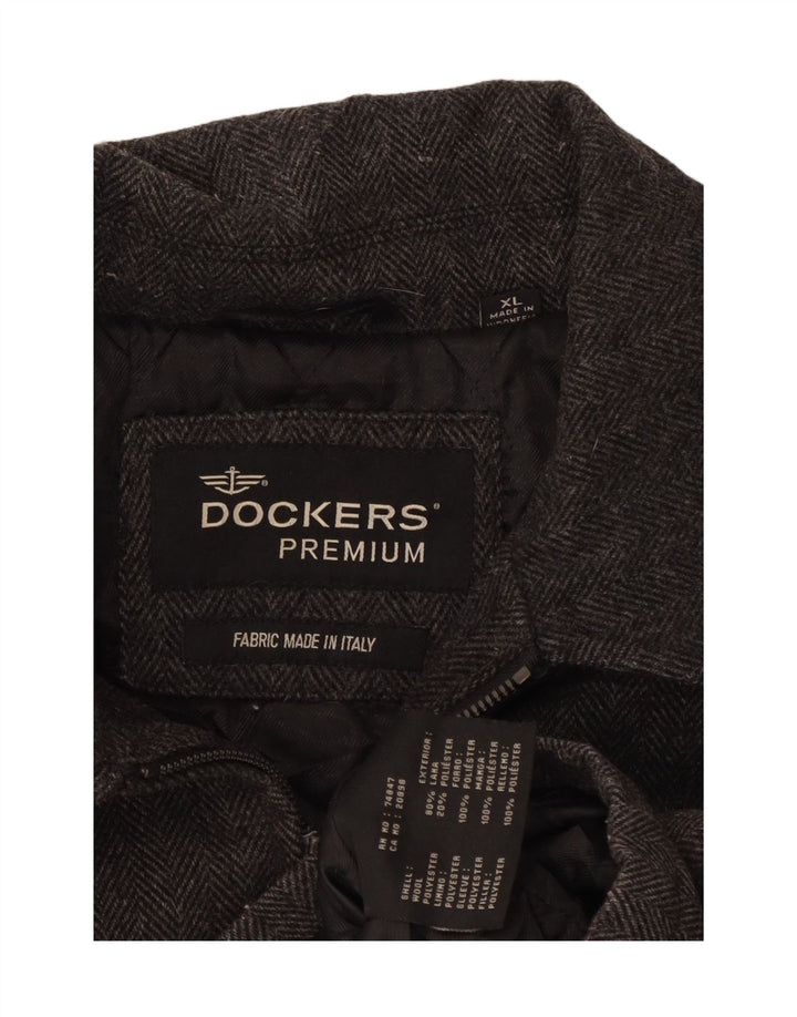 Dockers Bomber da uomo UK 42 XL Lana a spina di pesce grigia