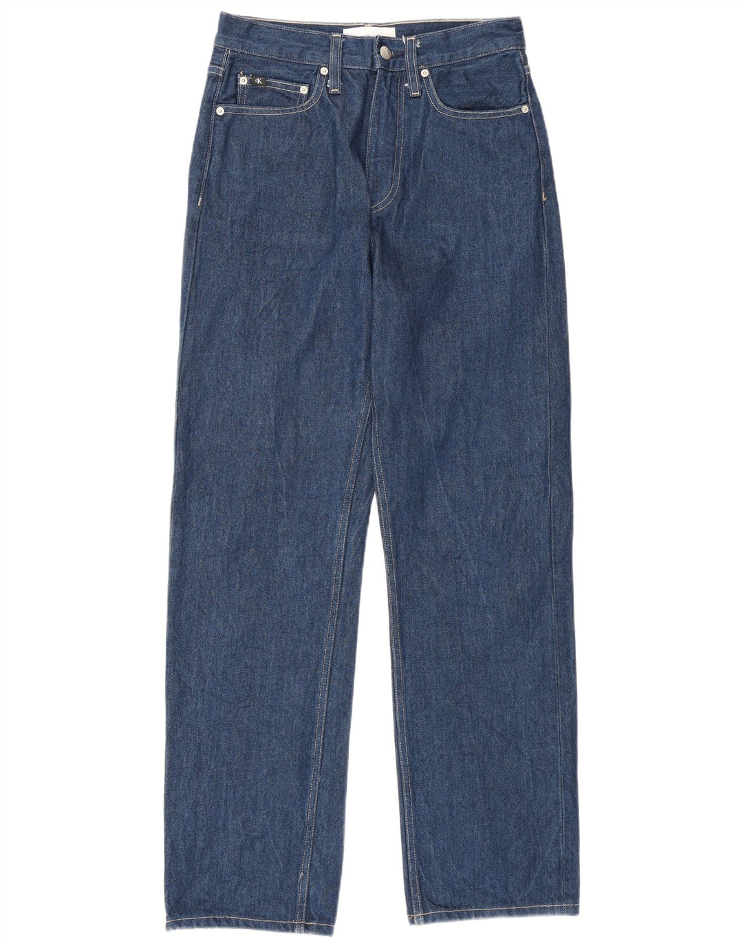 Jeans dritti da donna Calvin Klein W28 L30 cotone blu