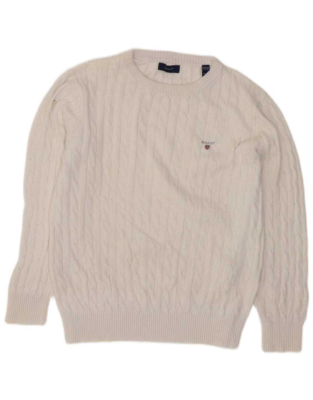 Maglione maglione con scollo a barca per ragazzi Gant 9-10 anni in cotone bianco