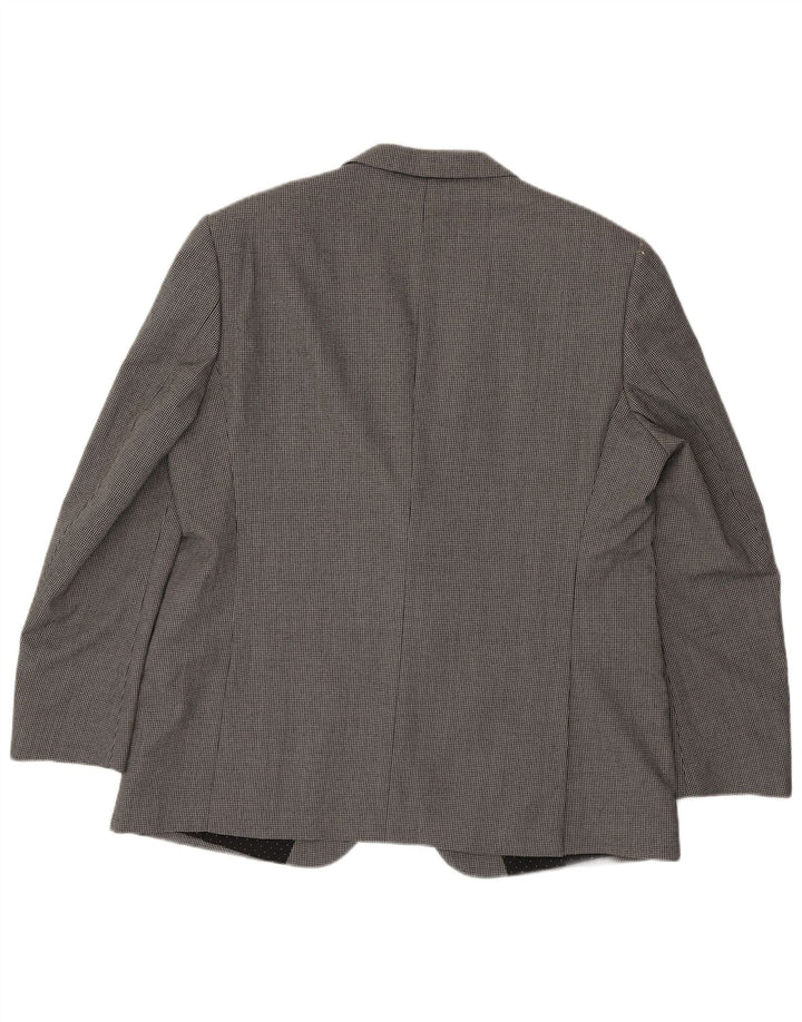 Giacca blazer a 2 bottoni Marks & Spencer da uomo UK 46 3XL lana pied de poule grigia