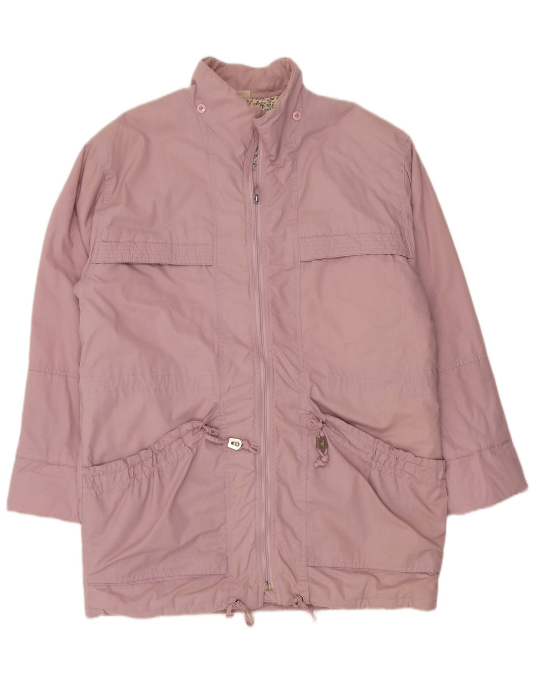Cappotto vintage oversize da donna a vento IT 36/38 XS poliestere rosa